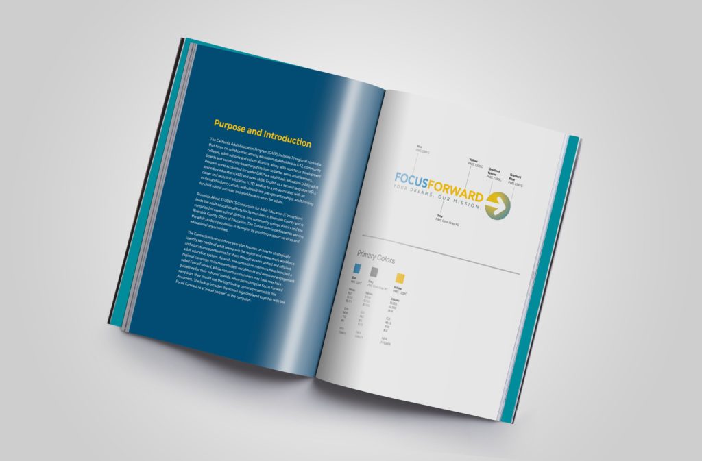 This is FCM portfolio for Riverside Focus Forward Regional Campaign brand guidelines design
