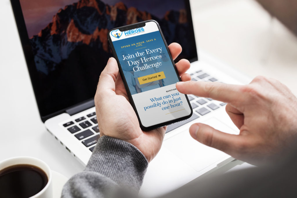 This is FCM portfolio for Every day heroes campaign Mobile mockup