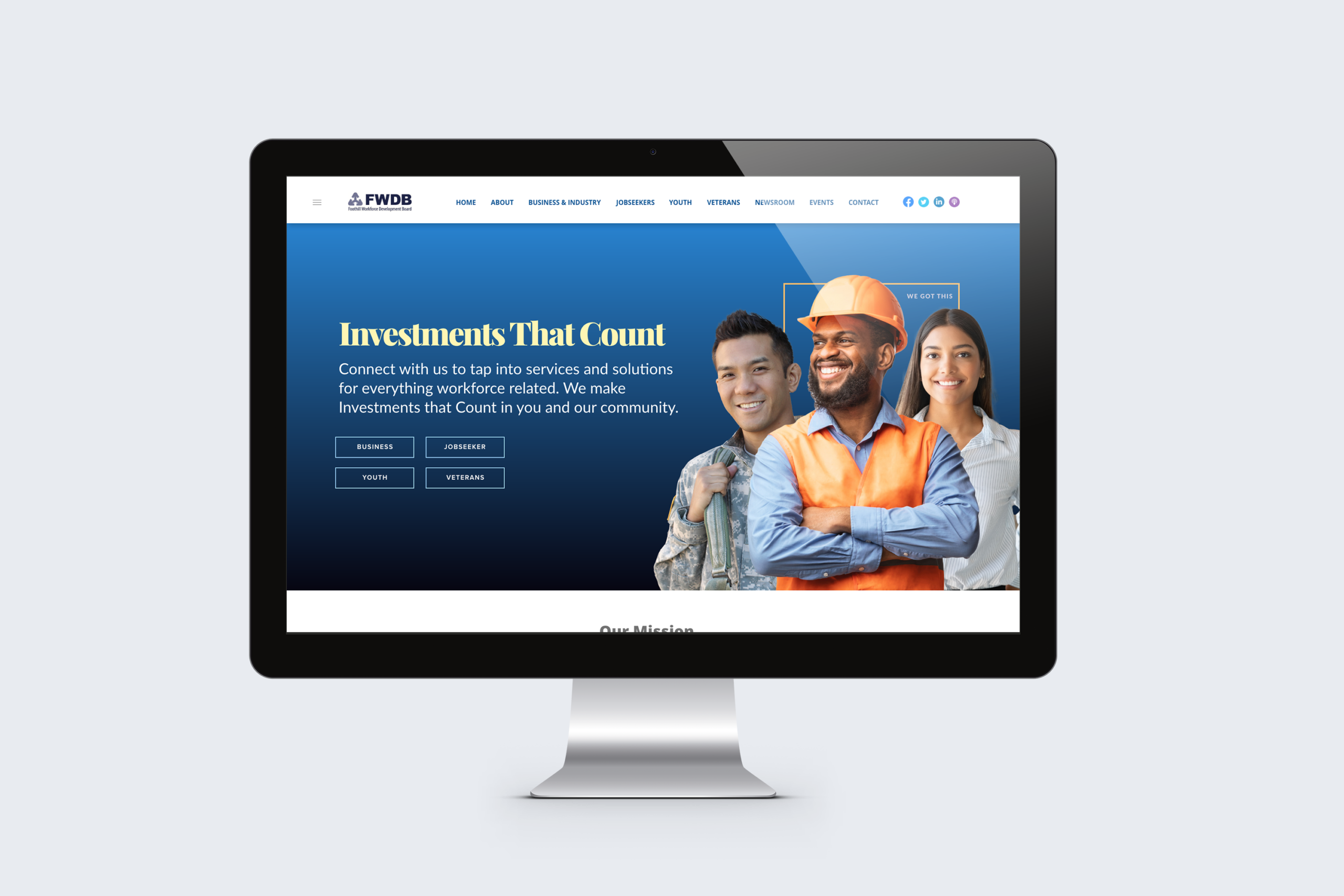 This is FCM portfolio for FWDB website mockup