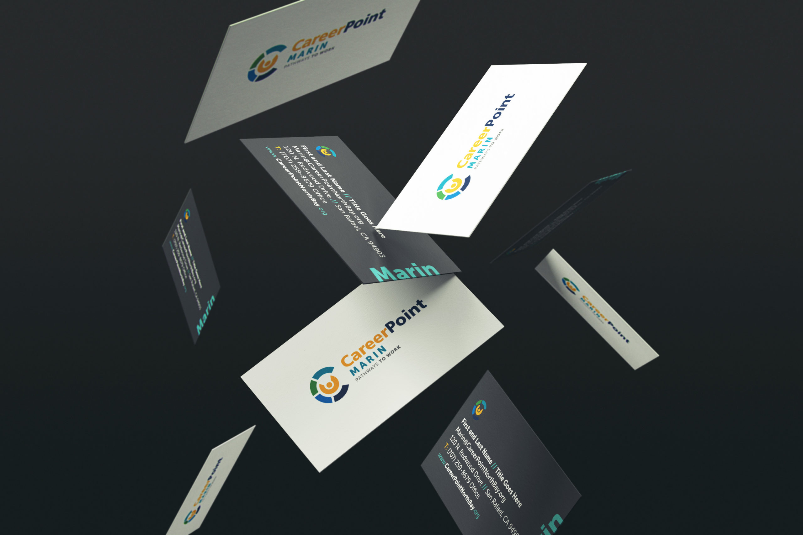 This is FCM portfolio for Falling business cards mockup