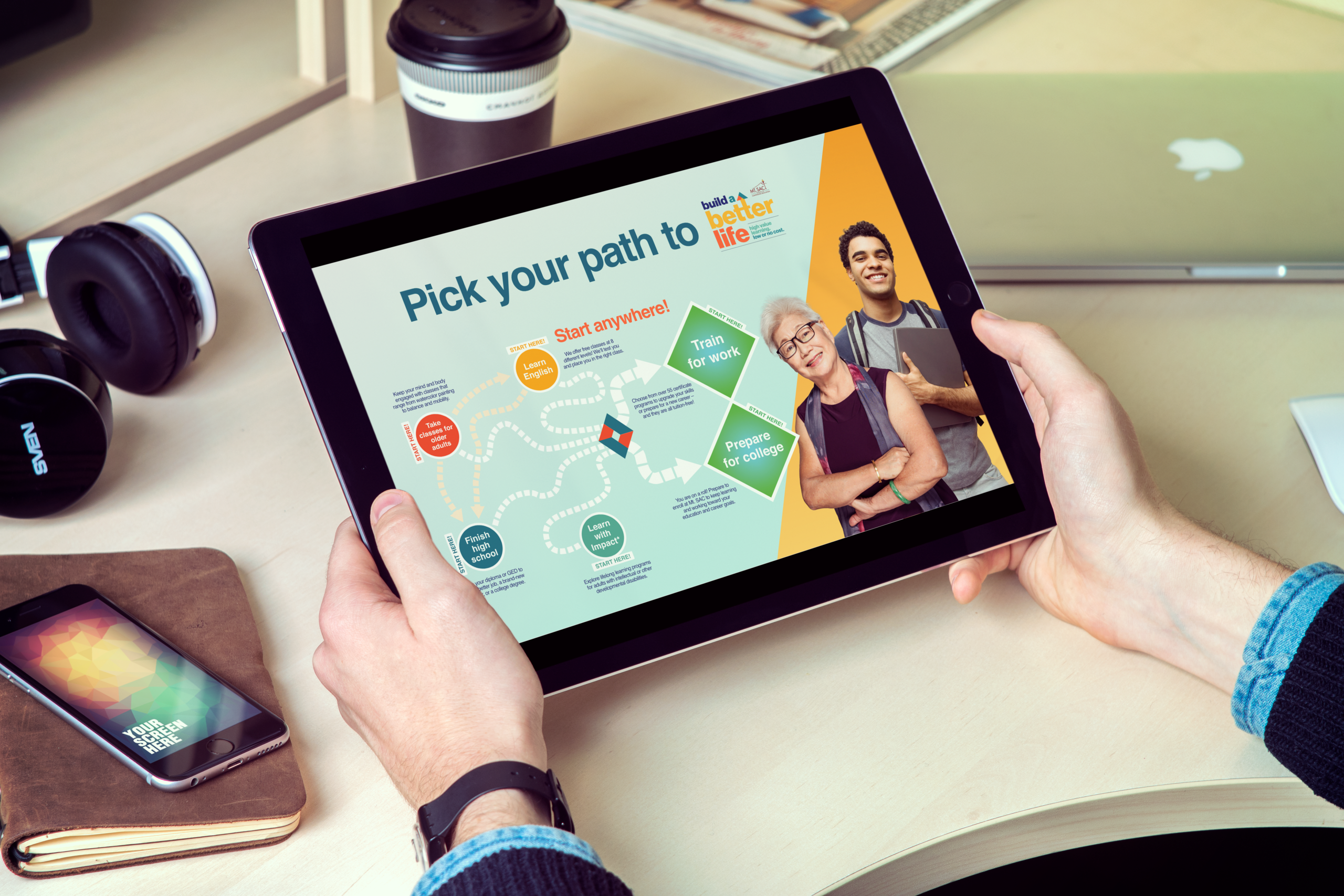 This is FCM portfolio for Mt Sac pathway graphic mockup