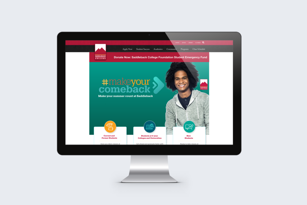 This is FCM portfolio for Saddleback College desktop mockup design
